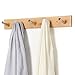 LANGRIA Wall Mounted Coat Rack with Hooks Eco-Friendly Space Saving Bamboo Design with Embedded Screws and Five Hangers for Jackets, Coats, Hats, Umbrellas, Scarfs, Bags, Holds 10kg in Weight
