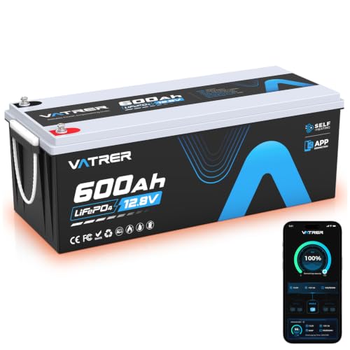 VATRER POWER 12V 600Ah LiFePO4 Batterie mit Selbstheizung & Bluetooth APP