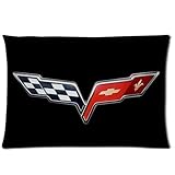 Chevrolet Corvette Racing Flags 20X30 Two Sides Custom Cotton & Polyester Pillow Case Cover Cushion Cover Model: CHH-0433 (Build-to-Order)