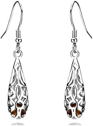 925 Sterling Silver Filigree Dangle Earrings for Women Fashion