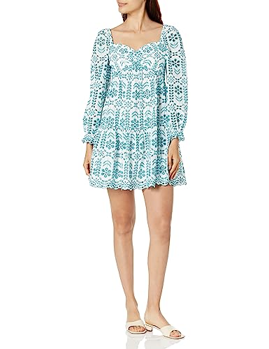 Shoshanna Women's Julietta Embroidered Cotton Babydoll Mini Dress, Optic White/…