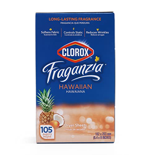 Clorox Fraganzia Fabric Softener Dryer Sheets, Wrinkle Reducing Anti Static, Gr…
