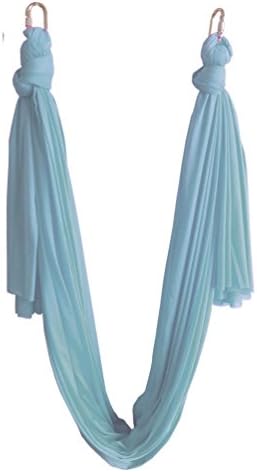 Wellsem 5.5yard Decompression Hammock Inversion Aerial Traction Yoga Gym Swing Hanging with Carabiners for Home &amp; Outsides Sports to Shape Body (Lake Blue)