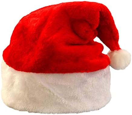 Proumy Unisex Adult Xmas Red Cap Santa Novelty Hat for Christmas Party Cosplay (E)