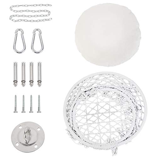 Patio Watcher Hammock Chair Hanging Macrame Swing with Cushion and