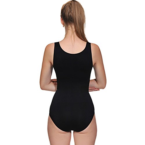 LastFor1 Women's Tank Brifes Seamless Slimming Shapewear Tummy Control Bodysuit(M, Black 001) - Thumbnail 5