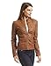 Come Together California WJC746 Womens Vegan Leather Motorcycle Jacket M Camel