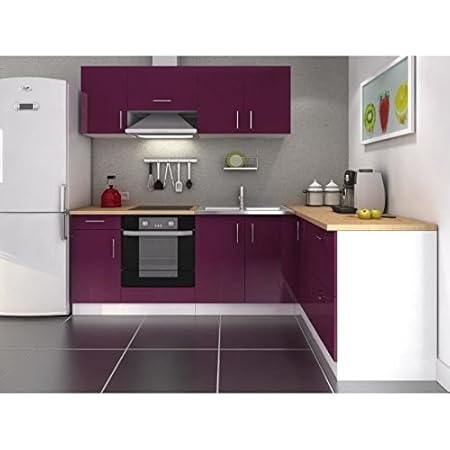 Cosy Complete Kitchen 280 Cm High Gloss Aubergine Amazon Co Uk