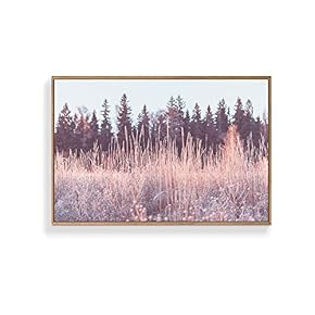 Framed Canvas Wall Art for Living Room, Bedroom Pink Beautiful Froest Canvas Prints for Home Decoration Ready to Hanging - 16x24 inches