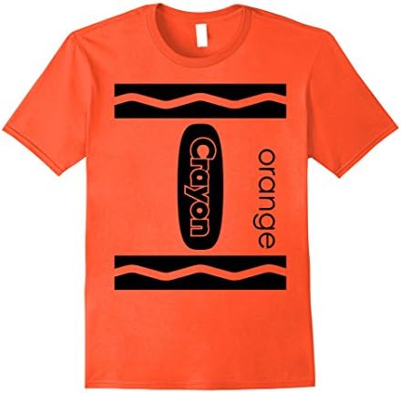 Mens Orange Crayon Halloween Couple Friend Group Costume T-shirt Large Orange