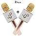 2 Mics In 1 Set Karaoke Microphone Wireless Handheld Mic Bluetooth Speaker for Apple iPhone Android Samsung Smartphone iPad PC Smart TV Home KTV (2 Microphone set)