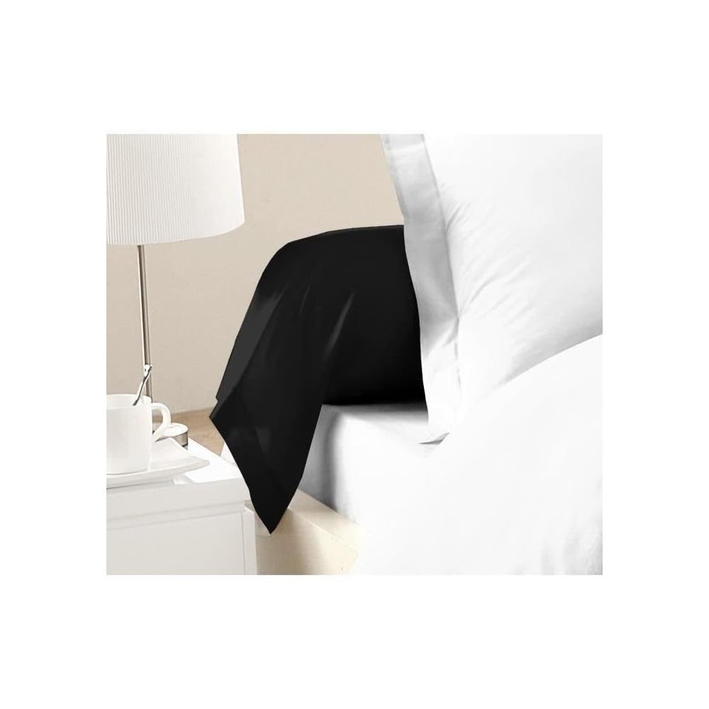 LOVELY HOME Set of 2 Bolster Covers 100% Cotton 85 x 185 cm Black