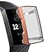 YiJYi Compatible with Fitbit Charge 4/ Charge 3 Screen Protector, Soft Slim Full-Around Protective Case Cover Shield Bumper for Fitbit Charge 4 and Charge 3 /SE(6 Pack New)