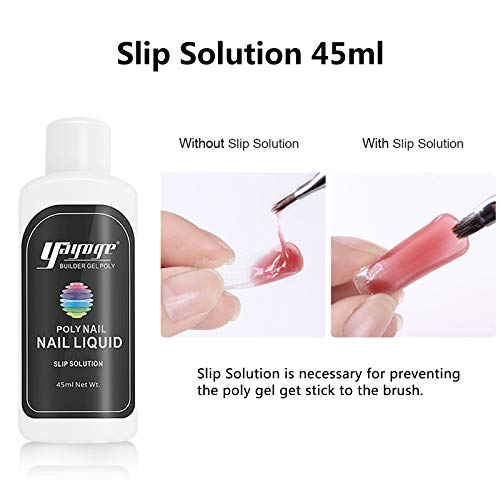 Yayoge Poly Gel Nail Kit - 3 Tubes 30ml Poly Nail Gel Glitter Pink Nail Gel Starter Kit - Nail Extension Gel Set with Slip Solution Professional Technician French Kit