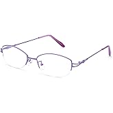 Fuisetaea Titanium Alloy Nearsighted Glasses - Womens Distance Half Frame Myopia Glasses