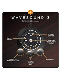 Paww wavesound 3 auriculares bluetooth   cancelación activa de ruido auriculares con adaptador para avión, Cable de carga y funda de transporte   Viajes de plegable  Auriculares de diadema