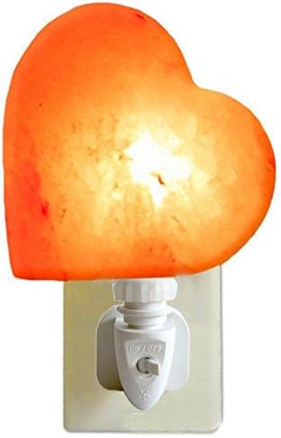 Niubity Salt Lamp,3D Heart Himalayan Pink Natural Crystal Salt Night Light with UL-Approved Wall Plug for Air Purifying, Lighting and Decoration
