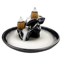 OESDLTD Incense Backflow Holder Burner Sticks Smoke Cone Lotus Censer for Yoga Home Office