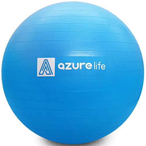 A AZURELIFE Professional Grade Exercise Ball, Anti-Burst&Non-Slip Stability Balance Ball with Quick Pump Included, Multiple Sizes&Colors, Perfect for Birthing, Yoga, Pilates, Desk Chairs&Therapy - Thumbnail 7