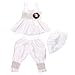 Itaar Baby Clothes Toddler Girl Ruffle Dress + Pants + Hat Outfit Set 0-18 M White 3pcs (X-Small(0-6Months))