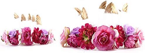 IEUUMLER 2PCS Baby and Mother Feather Flower Crown Festival Wreath Hippie Headband TS009