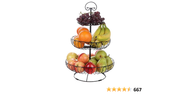 Lilys Home Soporte de alambre para frutas y verduras, cesta ...