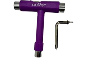 GHOST BOARDS Skate Tool All-In-One - Multi-Function Roller Skate Tool With T-Handle, Allen Key & Screwdriver for Easy Adjustments - Skate Key Fits Any Pocket- Skates Tools You’ll Always Carry - Purple