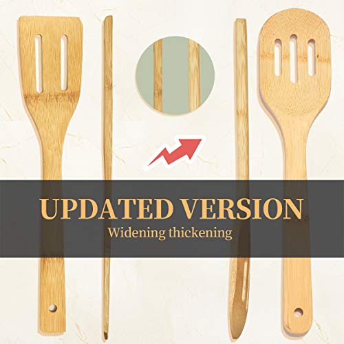 Bamboo Cooking Spoon Set Spatulas Kitchen Tools Wooden Utensil Set Kitchen Food Tong Nonstick Pan CookwareTuners Spoons Magnetic Wooden Toaster