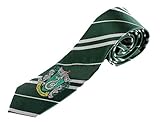 Green Harry Potter Slytherin Tie, FuzzyGreen Stylish Unique Harry Potter Skinny Tie for Unisex Men and Women Halloween Party Cosplay Costume