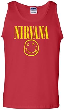 TeeWorlds Scribble Nirvana Logo. Mens Tank Top Large Red