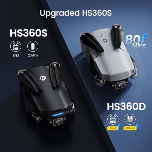 Holy Stone HS360D 4K UHD Camera Drone for Adults, Under 249g Foldable FPV RC Quadcopter with 80 Min Flight Time and 20,000 ft Long Range