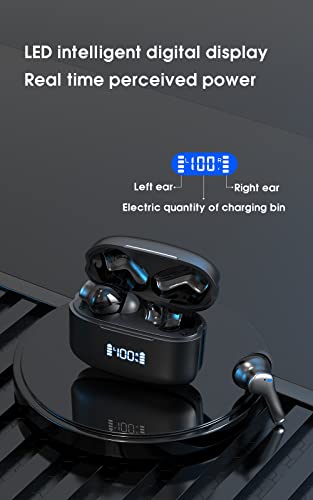 Wireless Earbud Bluetooth 5.1 Headphones with Charging Case, IPX7 Waterproof, 4 Mics in-Ear Earbuds, Long Playtime, High-Fidelity Stereo Earphones,ENC Noise Cancelling Headset for Sports and Work