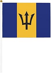 Barbados Flags 20 Pack, Handheld Barbados Flags on
