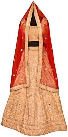 THREADS OF INDIA Designer Golden Bridal Lehenga Choli Wedding wear
