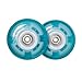 Xino Sports Deluxe Caster Board Replacement Wheels - with Illuminating Lights, Will Make Any Board Look Awesome and Exciting, Bearings Included, Set of Two