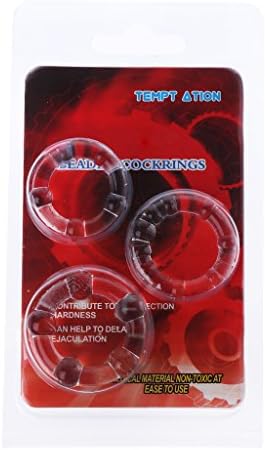 Jetamie Flexible 3 Pcs Transparent Men Silicone Double Delay Rings
