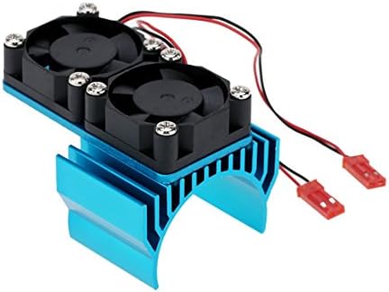 ShenYo RC Model Hop-ups T8534BLUE Motor Heatsink + Twin Cooling Fan for Brush 540/550; Brushless 3650/3660/3674(blue)