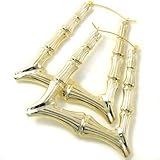 Iced Out Bamboo Hoops Earrings Ladder Gold 6cm Desertcart Seychelles