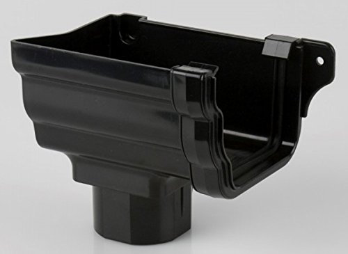 Brett Martin BR856LB 106mm Prostyle (Ogee) Gutter Left Hand Stopend Outlet Black. Will NOT FIT Marley Classic