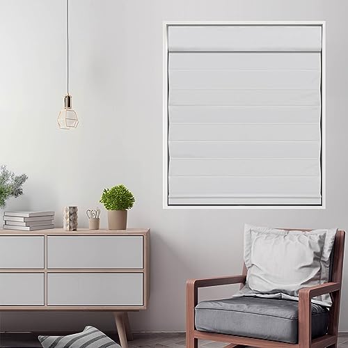 DEZ FURNISHINGS Cordless Blackout Roman Cellular Shade, 24″ W x 72″ H, Light Gray
