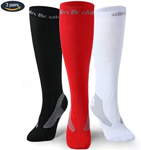 Women Running Compression Socks for Men 15-20mmHg Unisex Comfortable Graduated Stockings for Athletic, Pregnancy Maternity, Flight, Nurse, Mates, Air, Travel, Diabetics, Edema, Varicose Veins