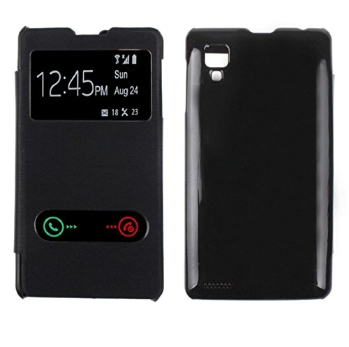 Sankuwen Ultra-Thin Leather Case Slim Flip Smart Skin Cover For Lenovo P780 (Black)