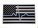 Thin White EMS EMT Paramedic Blue Line Reflective 3.75 X 2.25 Decal EKG Sticker United States Us Flag Tactical Police Law Enforcement