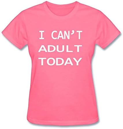 Women's I Can't Adult Today Funny Shirts Crewneck Short Sleeves Flowshirt Pink XXL