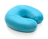 Milliard Memory Foam Travel Neck Pillow with Ultra Soft Velour Removable Washable Cover - Turquoise