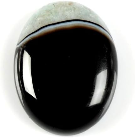40x30mm Oval Cabochon CAB Flatback Semi-precious Gemstone Ring Face (Black drusy agate)