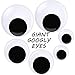 6 Pcs Wiggle Googly Eyes with Self Adhesive Large Black Plastic Giant Googly Eyes for Googlie Crafts Christmas Party Decorations Mix Sizes 4 Inch 3 Inch 2 Inch(Mix Sizes)