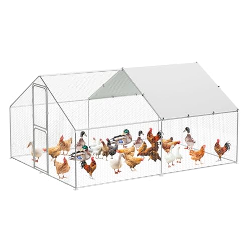 Garvee Large Metal Chicken Coop with Waterproof and Anti-UV Cover, Walk-in Poul…