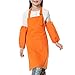 Opromo Colorful Cotton Canvas Kids Aprons with Pocket, Artist Apron & Chef Apron(S-XXL)-Blue-XL