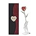 ABEDOE Long Stem 24k Gold Rose Flower in Box, Best Romantic Gift for Anniversary, Thanks Giving Day, Valentine’s Day, Mother's Day, Birthday Gift (Red)